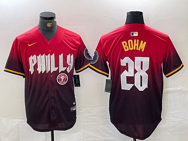 Men Philadelphia Phillies #28 Bohm Red City Edition Nike 2024 MLB Jersey style 2->philadelphia phillies->MLB Jersey